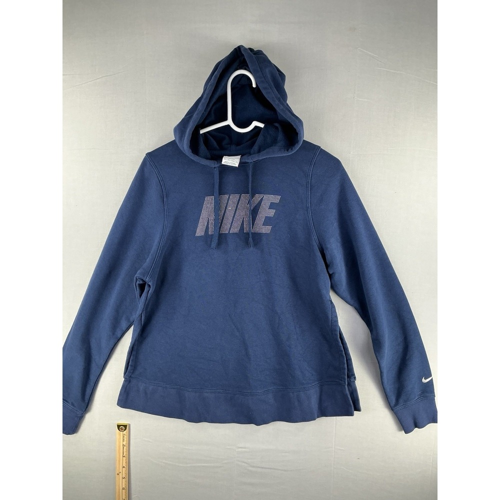 Nike Dri-Fit Blue Pullover Hoodie XS Women's Athletic Logo Sweatshirt Top